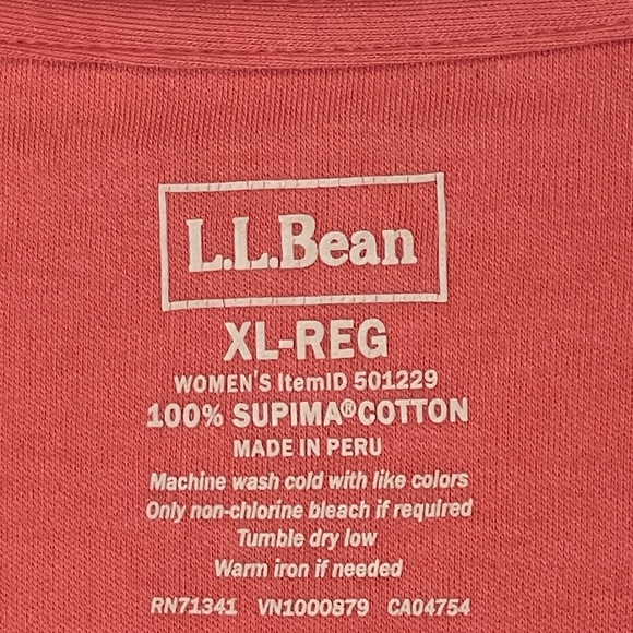 L.L. Bean Women's Coral Supima Cotton Shirt - Picture 3 of 3